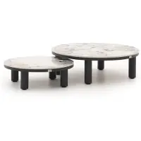 Bellagio + 15% kassakorting | Sarsina lounge tuintafelset ø85cm(h:27cm)/ø65cm (h:21cm)