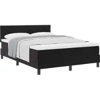 vidaXL Boxspring bed met hoofdeinde Zwart 140 x 190 cm Fluweel