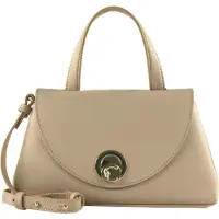 Coccinelle Leren schoudertas Nikla Handbag Double Grainy Leather Rosette / Warm Taupe oud roze