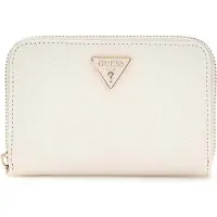 GUESS portemonnee Rosalba SLG Medium Zip Around Wallet Cream White crème