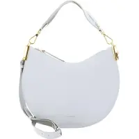 Coccinelle Leren schoudertas Sunup Handbag Double Grainy Leather Snow / Greenery Lichtblauw
