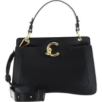 Coccinelle Leren handtas schoudertas C-Me Calf Smooth Handbag Grained Leather Noir zwart