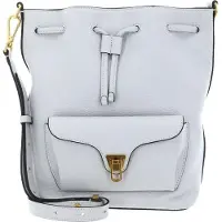 Coccinelle Leren schoudertas Beat Generatio Bucket Bag Snow Lichtgrijs