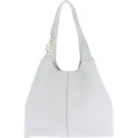 Coccinelle Leren schoudertas C-Easy Shopper Snow Lichtgrijs