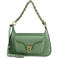 Coccinelle Leren handtas schoudertas Beat Grained Leather Handbag Greenery groene