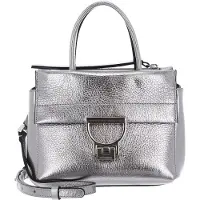 Coccinelle Leren handtas schoudertas Arlettis Handbag Steel zilverkleurig