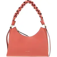 Coccinelle Leren schoudertas Boheme Grana Double Shoulder Bag Pink Clay / Brunette koraalrood