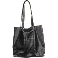 B.belt Leren schoudertas Meggy Shopper Dark Brown donkerbruin