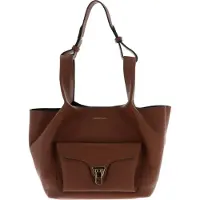 Coccinelle Leren handtas Beat Shopping Double Grainy Leather Handbag Cognac / Noir bruine