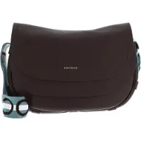 Coccinelle Leren schoudertas Raquel Crossbody Bag Brunette / Arctic Blue donkerbruin