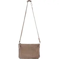 Fredsbruder Leren schoudertas Daily Catch Edgy Crossbag Olive Taupe beige
