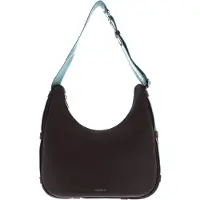 Coccinelle schoudertas Raquel Handbag Double Grainy Leather Brunette / Arctic Blue donkerbruin