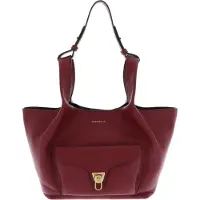 Coccinelle Leren handtas Beat Shopping Double Grainy Leather Handbag Ribes / Prune (rood)paars