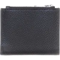 GUESS Leren portemonnee Monaco Bifold Top Zip Wallet Black zwart