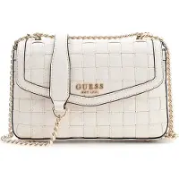 GUESS schoudertas Sandy Convertible Xbody Flap Bag Cream White crème