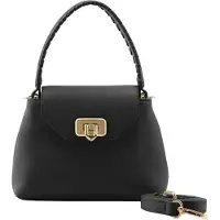 Seidenfelt Manufaktur handtas schoudertas Lilla Edet Top Handle Bag Black zwart