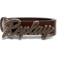 Replay Leren riem Belt W85 Partridge donkerbruin