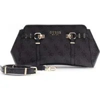 GUESS schoudertas Leona Logo Girlfriend Xbody Coal Logo donkergrijs