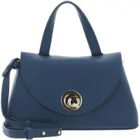 Coccinelle Leren schoudertas Nikla Handbag Double Grainy Leather Deep Blue / Sandshell blauw