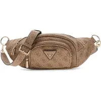 GUESS gordeltas schoudertas Latona Belt Bag Latte Logo Lichtbruin