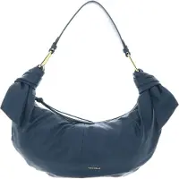 Coccinelle Leren handtas schoudertas Furoshiki Handbag puffy Smooth Leather Deep Blue blauw