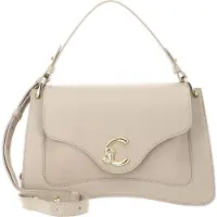 Coccinelle Leren schoudertas handtas C-Me Grained Leather Handbag Sandshell beige