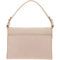 Coccinelle Leren Handtas Binxie Handbag Grained Leather Rosette Beige