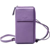 Esquire Leren Portemonnee Telefoontasje Peru Phone Wallet Bag Lilac Paars