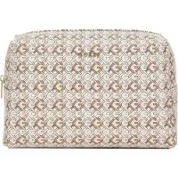 GUESS Cosmetische tas Dome Top Zip Travel Case Beige Multi Lichtgrijs