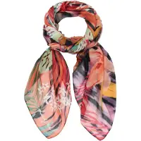 Desigual Sjaal oranje / lichtroze / rood / zwart