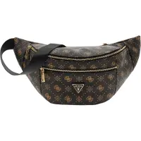 GUESS gordeltas schoudertas Silia Belt Bag Espresso Logo donkerbruin