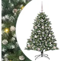 vidaXL Kunstkerstboom Groen 120 cm PVC en Plastic en Staal