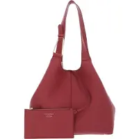 Coccinelle Leren Schoudertas Brume Handbag Grained Leather Pot Lichtrood