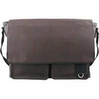 Mustang Laptoptas Schoudertas met laptopvak Jackson Jeff Messenger LHF Darkbrown Bruine
