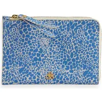 Scotch & Soda Leren Kaarthoes Identiteitskaarthoesje Leather Zip Travel Wallet Combo X Blauw Wit