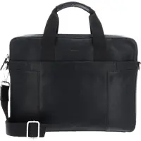 Saddler Leren Laptoptas Business tas met laptopvak Lanco Computer Bag Black Zwart