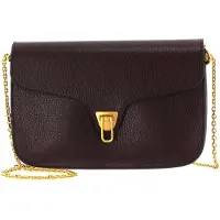 Coccinelle Leren Schoudertas Beat Soft Crossbody Darkbrown Donkerbruin