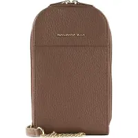 Mandarina Duck Leren Telefoontasje Schoudertas Mellow Leather Phone Crossbody Bag Balsamic Bruine