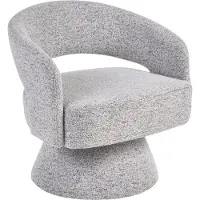Beliani EIDAL - Draaifauteuil - Grijs - Polyester