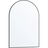 Feandrea Wandspiegel – gebogen spiegel – aluminium frame – Zwart