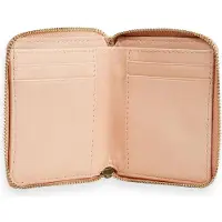 Scotch & Soda Leer kaarthoes Leather Bill Fold Zip Wallet Combo B roze