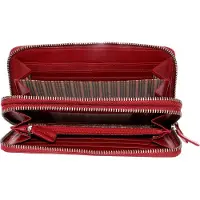 Bruno Banani Leren Portemonnee New York Double Zip Around Wallet Red Rood