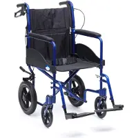 Drive Medical Transport rolstoel Expedition Plus - Belastbaar tot 130 kg - Dubbele rem - Handremmen voor de duwer