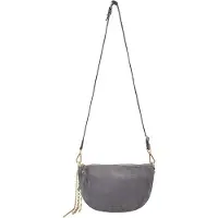 Fredsbruder Leren schoudertas Velvet Wild Crossbag Dark Grey Taupe