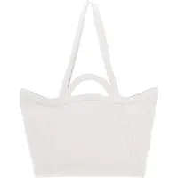 Coccinelle Leren Schoudertas Amalia Grained Leather Shopper Blanco Wit