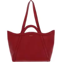 Coccinelle Leren Schoudertas Amalia Grained Leather Shopper Sangria Donkerrood