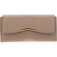 Coccinelle Leren Portemonnee Wallet Grained Leather Toasted Beige
