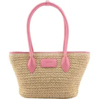 Seidenfelt Manufaktur shopper Savonlinna Tulip Shopper Natural Straw With Pink beige