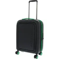 Mandarina Duck Logoduck + Expandable Cabin Trolley Green Light Zwart 55cm