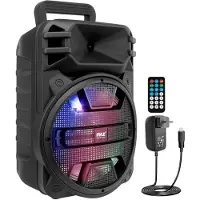 Pyle Bluetooth Luidspreker - Draagbare Speaker met Wielen - 800 Watt - Karaoke Luidspreker met DJ LED Verlichting - USB, FM, BT, Aux, Afstandsbediening, Mic-Ingangen - Ingebouwde Oplaadbare Batterij